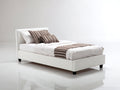 Camas individuales tapizadas 200x100x105 cm - Color blanco - Estilo moderno con cabecero acolchado