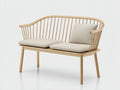 Bancos de jardín - Banco de jardín de madera y tela 140x65x85 cm - Madera natural diseño moderno