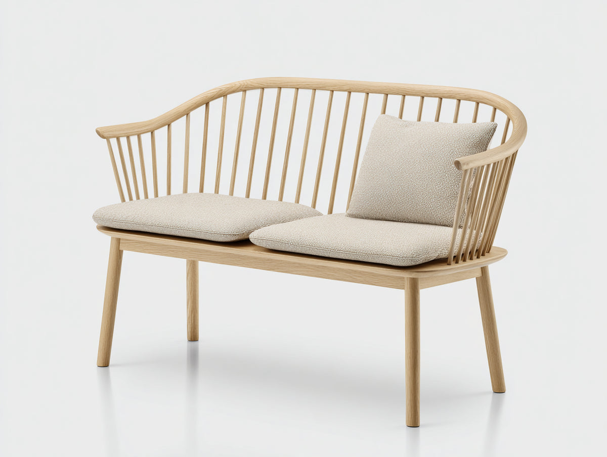 Bancos de jardín - Banco de jardín de madera y tela 140x65x85 cm - Madera natural diseño moderno