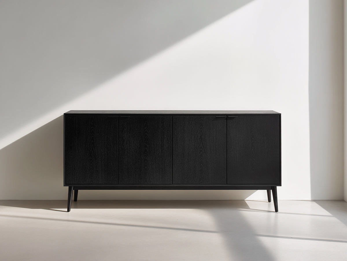 Mueble recibidor 180x40x75 cm - negro - diseño moderno
