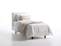 Cama individual tapizada 190x90x100 cm - blanco - diseño moderno