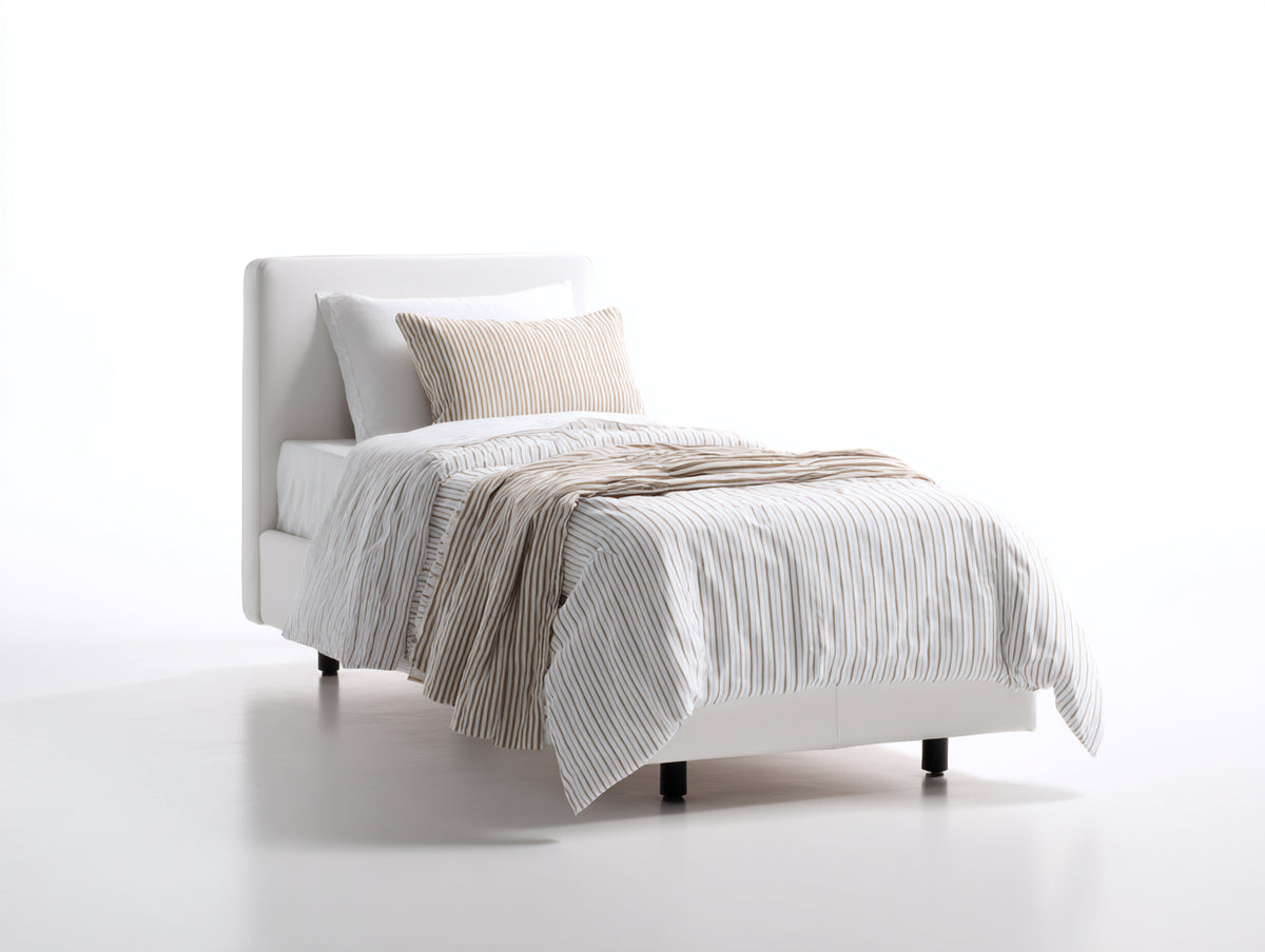 Cama individual tapizada 190x90x100 cm - blanco - diseño moderno