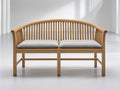 Bancos de jardín de madera de roble 150x60x85 cm - color madera natural - diseño moderno con respaldo curvo para exterior