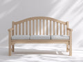 Bancos de jardín de madera 180x60x85 cm - color madera natural - diseño moderno con respaldo curvo y reposabrazos para exterior