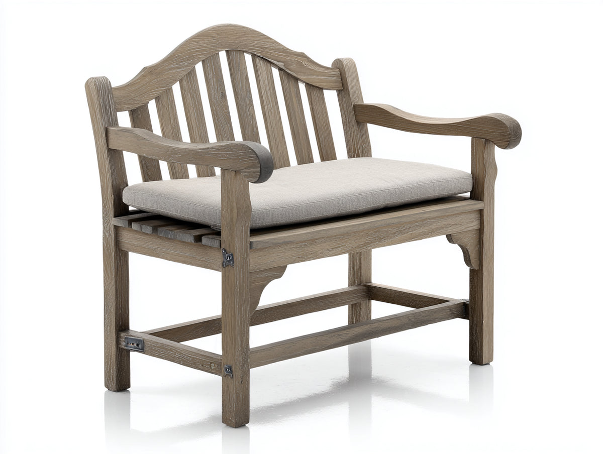 Bancos de jardín de madera 110 x 62 x 92 cm - Marrón grisáceo - Dos plazas y respaldo curvado
