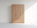 Armarios - Armario de tres puertas con tres cajones de MDF 120x50x180 cm - Color madera diseño moderno