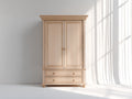 Armarios de madera 100x45x190 cm - Color madera natural - Estilo clásico con puertas y cajones