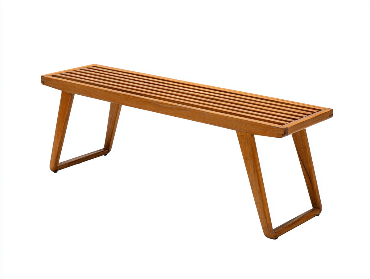 Bancos de jardín - Banco de jardín de madera natural 160x40x45 cm - Diseño moderno exterior