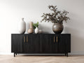 Mueble recibidor 180x40x75 cm - negro - diseño moderno