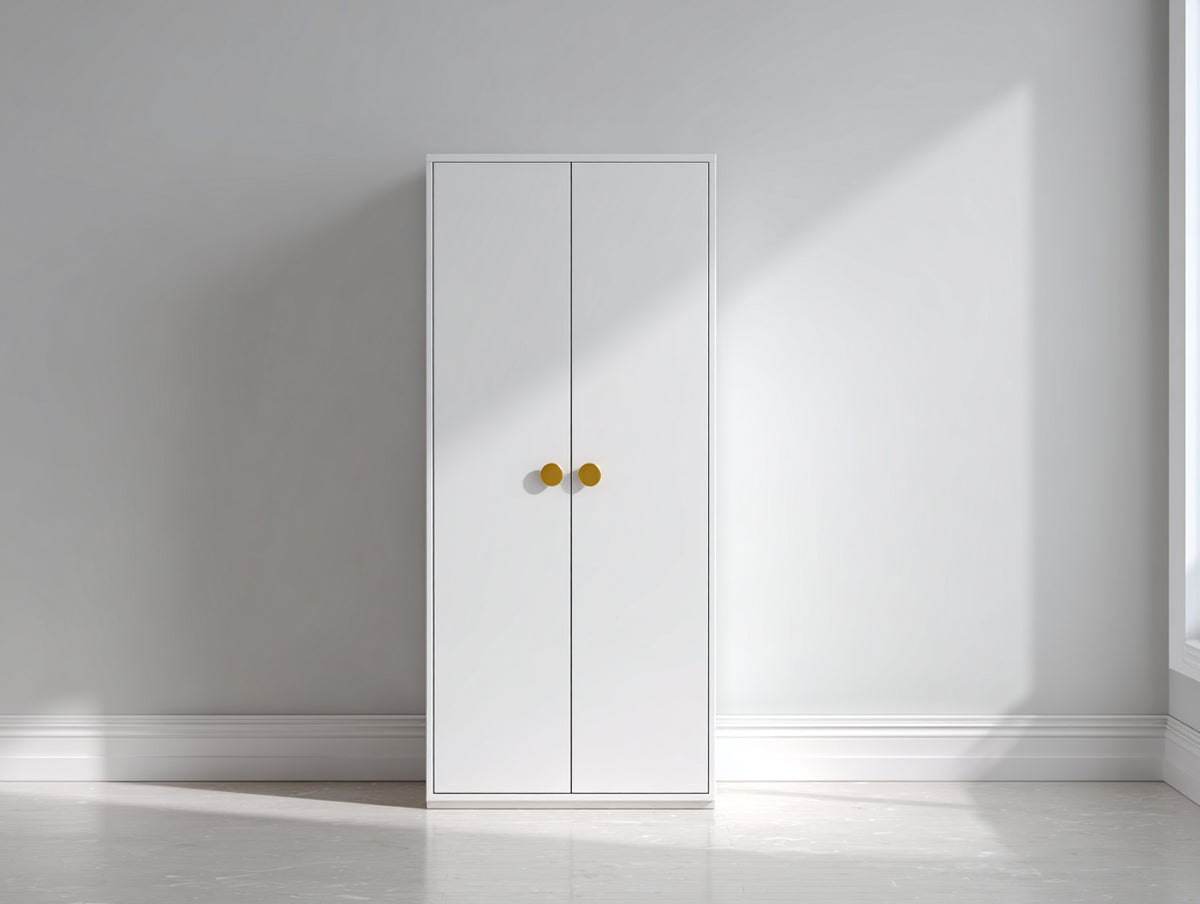 Armario de 2 puertas 80x40x180 cm - blanco - diseño moderno