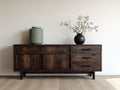 Mueble recibidor 180x40x75 cm - madera oscura - estilo moderno