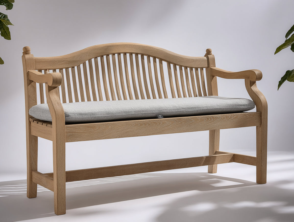 Bancos de jardín - Banco de jardín de madera y tela 150x60x85 cm - Madera natural diseño clásico