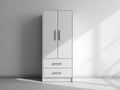 Armario de 2 puertas con 2 cajones 90x45x190 cm - blanco - diseño moderno