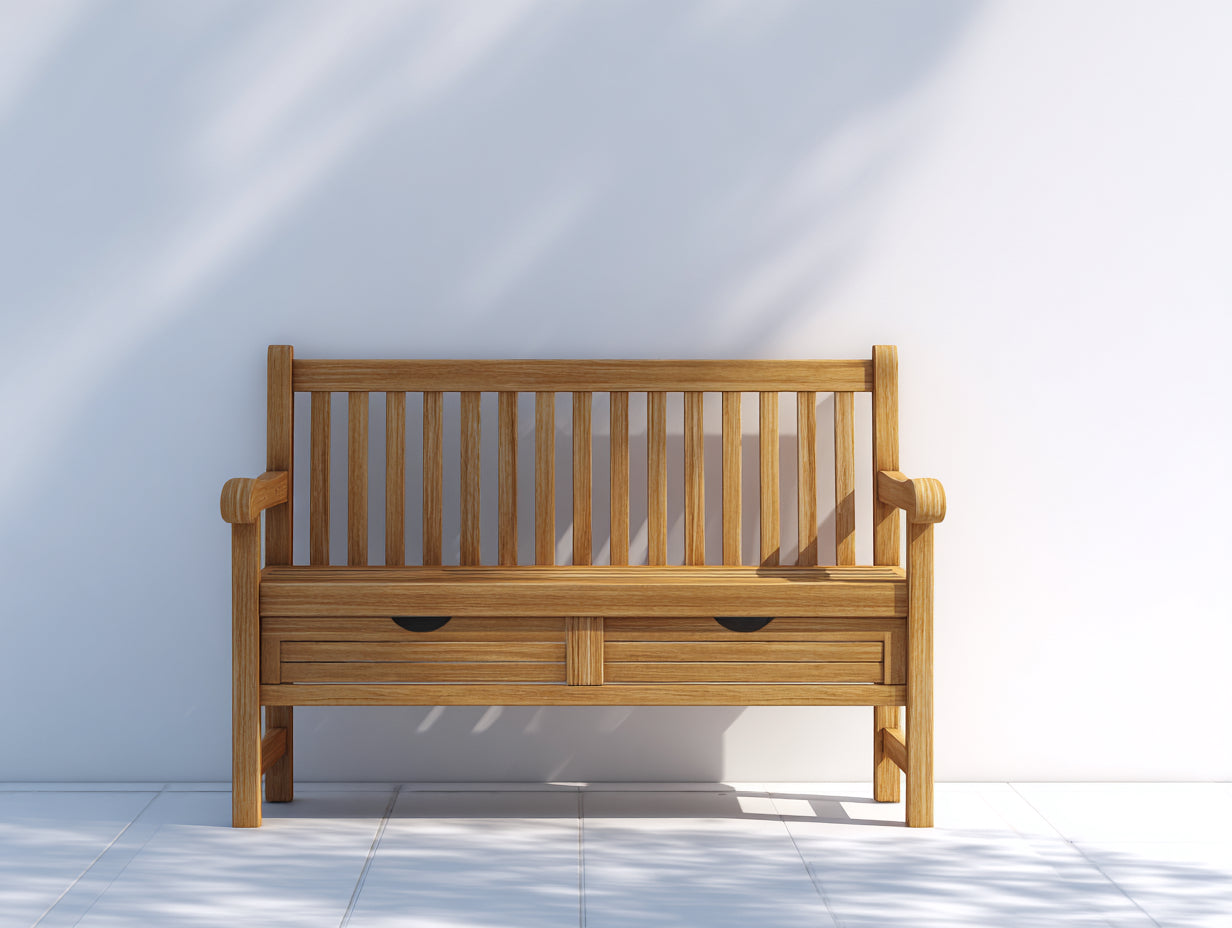 Banco de jardín de madera 120x60x90 cm - madera natural - estilo clásico
