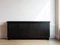 Mueble recibidor - Aparador de cuatro puertas de MDF 180x40x80 cm - Negro diseño moderno