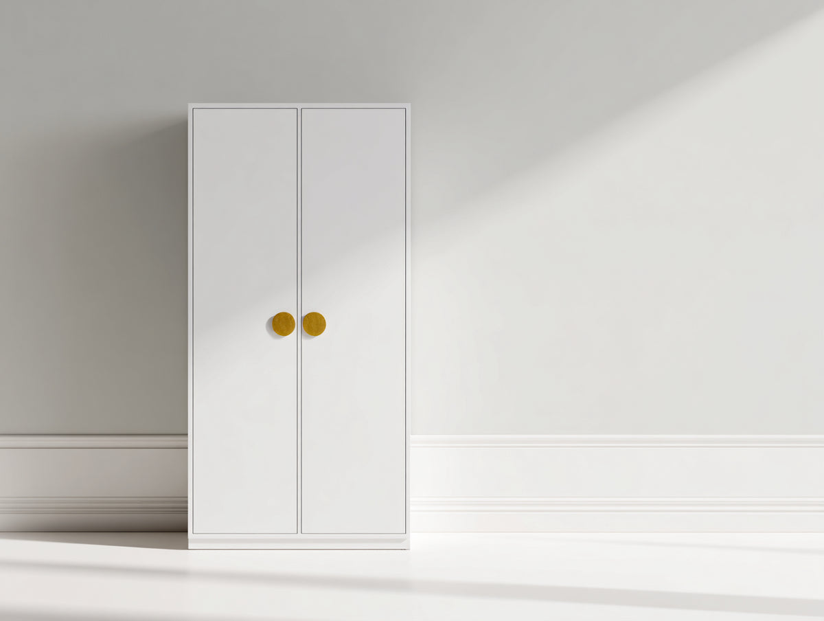 Armarios - Armario de dos puertas de MDF 80x40x180 cm - Blanco diseño moderno